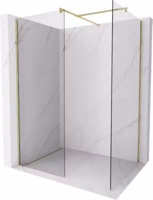 Mexen Kioto paroi de douche Walk-in 140 x 75 cm, transparent, dorée – 800-140-202-50-00-075