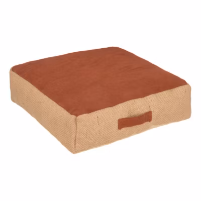 Coussin de sol Bota – coton recyclé – rose terracotta – 48×48 cm – Atmosphera