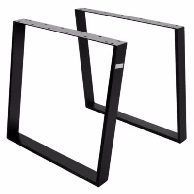Lot de 2 pieds de table ML-Design inclinaison à 80 degrés 75×72 cm noir acier revêtement en poudre