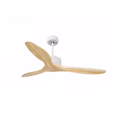 Modulo de KlassFan – Super destratificateur et ventilateur DC 132 cm Blanc pales bois clair sans Lumière  25 à 40 m²