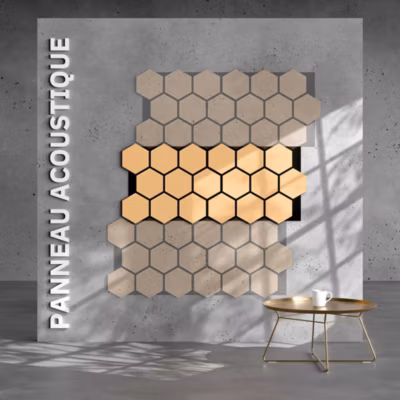 Lot de 2 Panneaux Hexagonaux H. 76 cm L. 62 cm – Chêne Feutre Noir