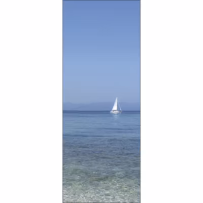 Papier peint intissé Ballade en bord de mer avec Voilier, 250 cm X 96 cm, Panoramique
