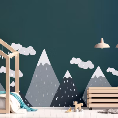 Stickers enfant montagnes scandinaves dinka 100 x 150 cm