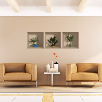 Sticker effet 3D petits arbres 30 x 90 cm
