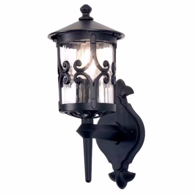 Elstead Hereford – Lanterne murale extérieure à 1 ampoule noire, E27