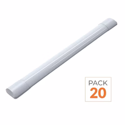 Pack de  20 – Réglette LED 60cm 20W IP40 – Blanc Neutre 4000K – 5500K – SILAMP