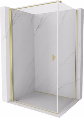 Mexen Mist-B cabine de douche pivotante 80 x 90 cm, transparent, or brossé – 8A2T-080-090-55-00