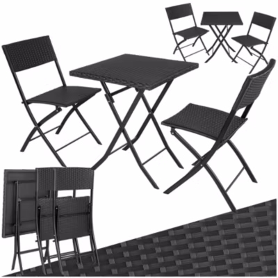 Salon de jardin pour 2 personnes noir