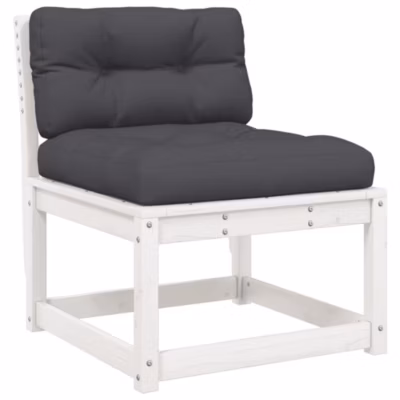 Canapé de jardin avec coussins blanc bois de pin solide vidaXL