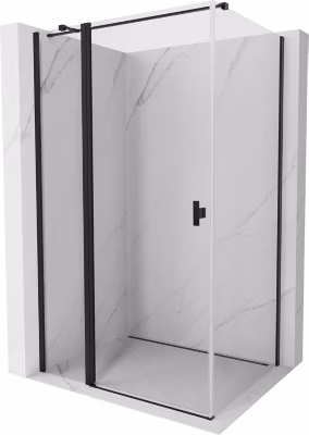 Mexen Mist T cabine de douche pivotante 115 x 75 cm, transparente, noire – 8A4T-115-075-70-00