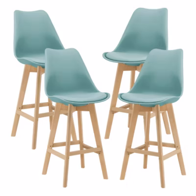 Lot de 4 tabourets de bar beige Helloshop26
