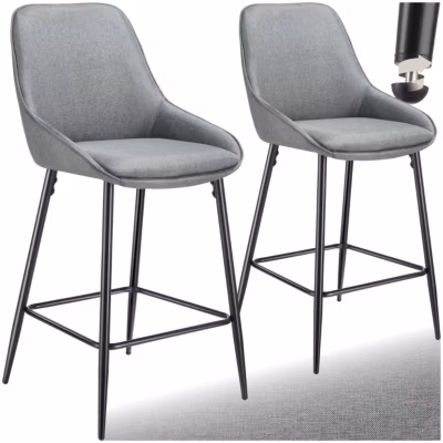 Chaise de bar rembourrée avec une housse douce dossier et repose-pieds Lot de 2