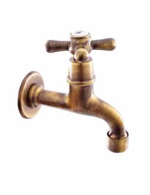 Robinet tap mural rétro en laiton bronze