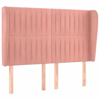 Tête de lit avec oreilles Rose 147x23x118/128 cm Velours vidaXL