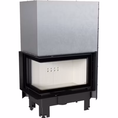 Insert cheminée MBM 10 BS vitre à gauche ouverture relevable + 1 bouches recuperateur