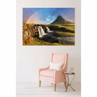 Tableau toile XXL en kit Kirkjufellsfoss Islande 180 x 130 cm – Toile textile sans PVC