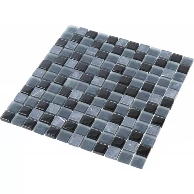 Mosaïque Pierre / Verre – Black – 2.3 x 2.3 cm