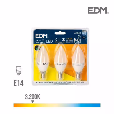 Lot de 3 Ampoules LED E14 5W F