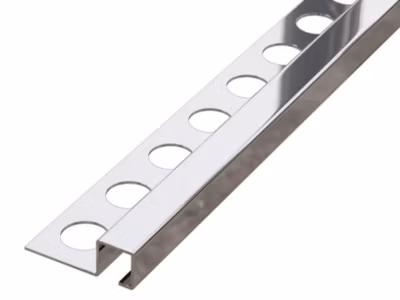 Profil décoratif en Q en acier inoxydable Argent poli – 1 cm x 270 cm x 0,65 mm ep.