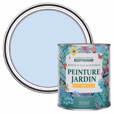 Peinture Bleue pour Jardin et terrasse, Finition Mate – RUST-OLEUM – Bleu poudré 750ml