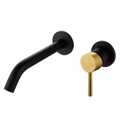 Robinet de lavabo monocommande encastré avec finition BLACK GOLD en laiton Kibath