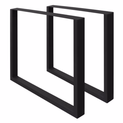 Lot de 2 pieds de table ECD Germany forme rectangulaire 60×72 cm noir acier revêtu par poudre