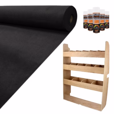 11m² Doublure Intérieure Feutre Noir & Rangement MDF pour Ford Transit Custom SWB
