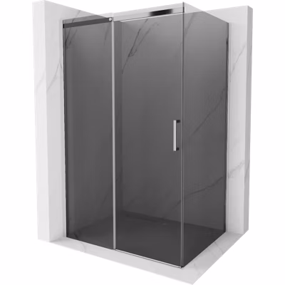 Mexen Omega cabine de douche coulissante 130 x 80 cm, graphite, chrome – 825-130-080-01-40