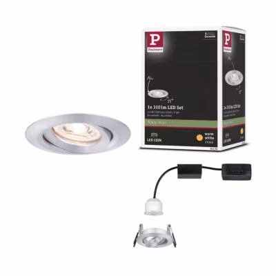 Paulmann 94296 EBL Nova mini coin luminaire encastrable LED 4 W aluminium, orientable, 310 lm