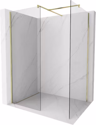Mexen Kioto paroi de douche Walk-in 130 x 110 cm, transparent, or brossé – 800-130-202-55-00-110