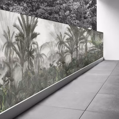 Brise vue Trompe l&rsquo;oeil – 130×487 cm – Forêt tropicale 3617689692364
