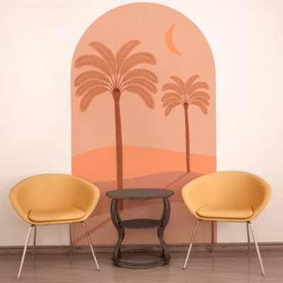 Papier peint intissé pré-encollé fresques géantes – ARCHE PALMIERS DU DÉSERT – 100x60cm