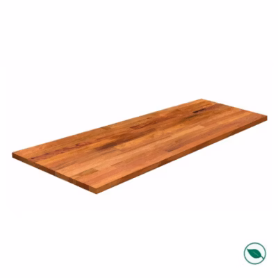 Plan de travail acajou massif huilé lamellé collé abouté 2000 x 650 x 26 mm
