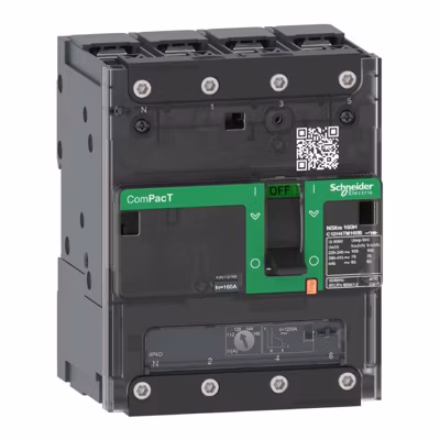 Disjoncteur ComPacT NSXmB Schneider Electric – TM-D 100A – 4P – 25kA – Borne à cosses