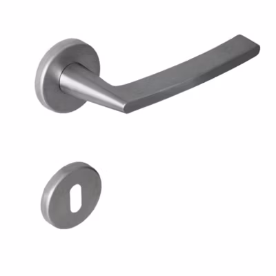 Poignée de porte intérieure sur rosace Zamac chrome satiné Avec ressort de rappel Hardwarexchange