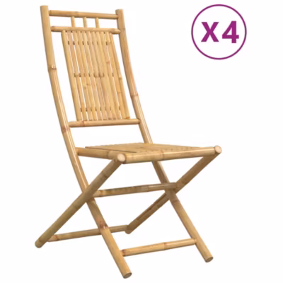 Chaises pliables de jardin lot de 4 46x66x99 cm bambou vidaXL