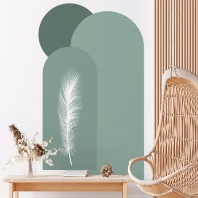 Papier peint intissé pré-encollé fresques géantes – ARCHES ET PLUME DE LA JUNGLE – 100x60cm