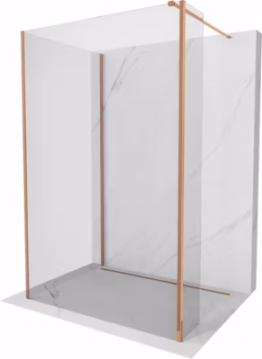 Mexen Kioto paroi de douche Walk-in 130 x 100 x 30 cm, transparent, or rose – 800-130-100-221-60-00-030