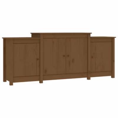 821495 vidaXL Buffet Marron miel 164x37x68 cm Bois massif de pin