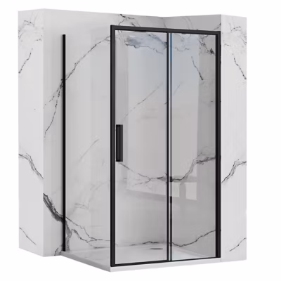 Cabine De Douche Murale Rea Rapid Slide 100X100 Black