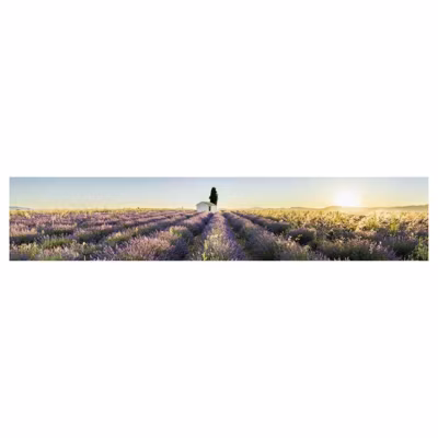 Brise vue imprimé VALENSOLE, H.1 x L.5 m, 100% occultant, Made in France par Scenolia + kit de fixation offert