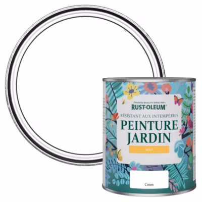 Peinture Blanche pour Jardin et terrasse, Finition Mate – RUST-OLEUM – Coton 750ml
