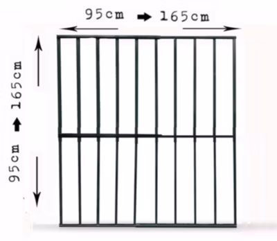 Grille de défense réglable pour fenêtre (largeur et hauteur) de 95×95 cm à 165x165cm noir