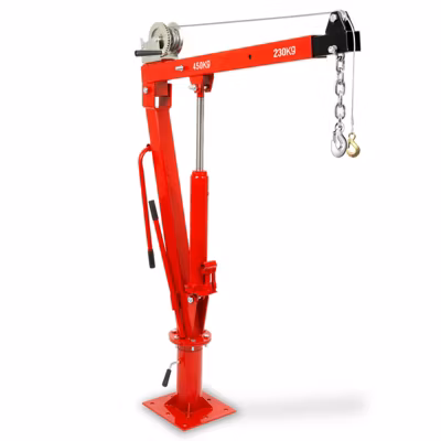 EBERTH Grue Pick Up, Charge de 450 kg, pivotement 360 degrés, Pied Massif pour Montage au Sol, Hauteur de Levage de 1750mm