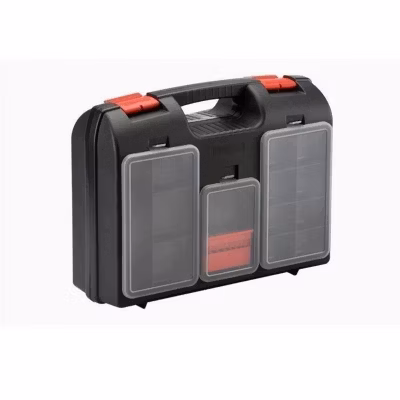 Coffret à outils en plastique ADW 44x33x35 cm noir rouge gris 8 compartiments