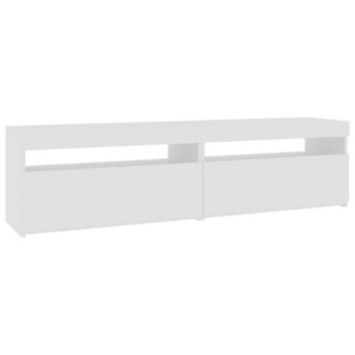 Prolenta Premium –  Meubles TV 2 pcs avec lumières LED Blanc brillant 75x35x40 cm