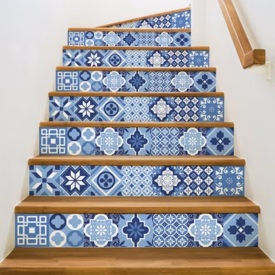 Stickers adhésifs escalier carrelages contremarche – ERMONDO – 2 bandes de 15x105cm