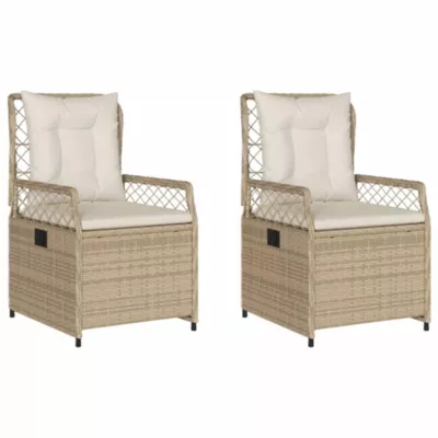 Chaises inclinables de jardin lot de 2 beige résine tressée vidaXL