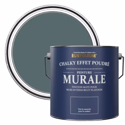 Peinture Bleue pour Murs et Plafonds mat profond Chalky – RUST-OLEUM – Deep Sea 2,5 L