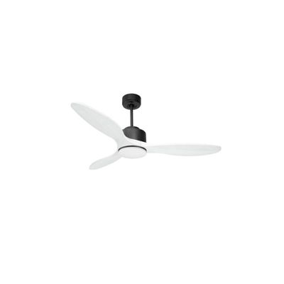 Modulo de KlassFan – Super destratificateur et ventilateur DC 132 cm Gris basalte pales bois blanc Lumière  dimmable 25 à 40 m²
